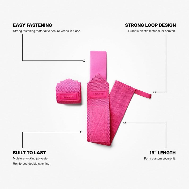 UPPPER Store Wrist Wraps for Weightlifting – 19" Lifting Wrist Support with Thumb Loop for Bench Press, Powerlifting, and Gym Workouts for Men & Women | Premium Fitness Gear - Image 2